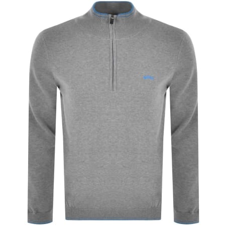 Product Image for BOSS Zitom Half Zip Knitted Jumper Grey