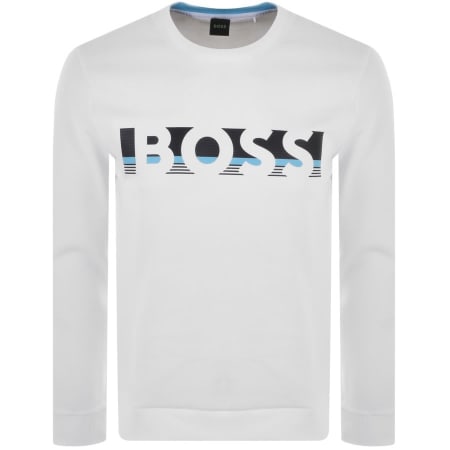 Product Image for BOSS Salbo 1 Crew Neck Sweatshirt White