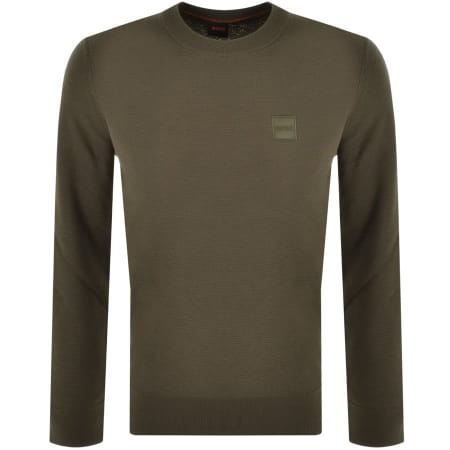 Product Image for BOSS Katoural Crew Neck Knit Jumper Khaki