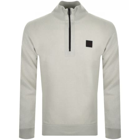 Product Image for BOSS Artrudo Half Zip Knit Jumper Beige