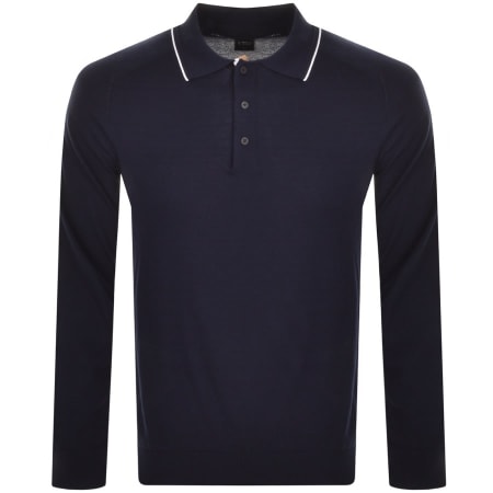 Product Image for BOSS Ebruno Long Sleeved Polo T Shirt Navy