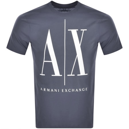 Product Image for Armani Exchange Crew Neck Logo T Shirt Blue