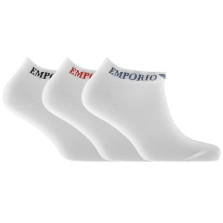 Product Image for Emporio Armani 3 Pack Trainer Socks White