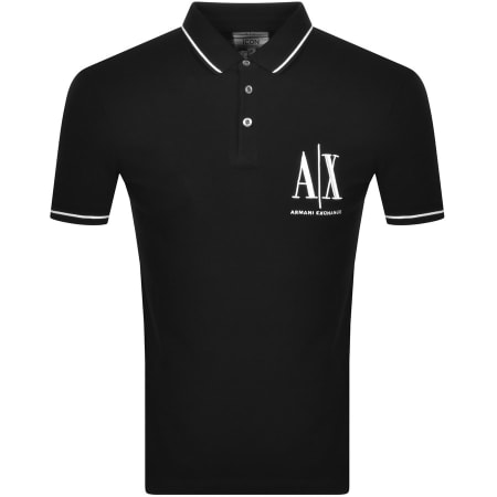 Product Image for Armani Exchange Tipped Logo Polo T Shirt Black