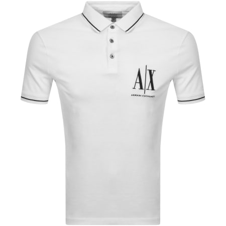 Product Image for Armani Exchange Tipped Logo Polo T Shirt White