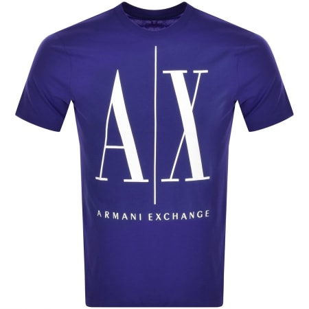 Product Image for Armani Exchange Crew Neck Logo T Shirt Blue