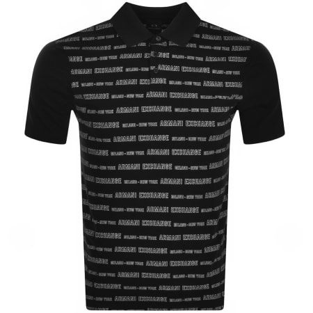 Product Image for Armani Exchange Logo Polo T Shirt Black