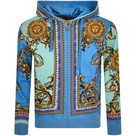 Product Image for Versace Jeans Couture Full Zip Logo Hoodie Blue