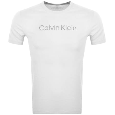 Product Image for Calvin Klein Raised Striped Logo T Shirt White