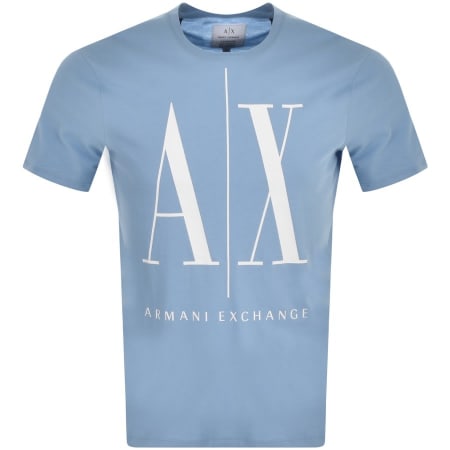 Product Image for Armani Exchange Crew Neck Logo T Shirt Blue