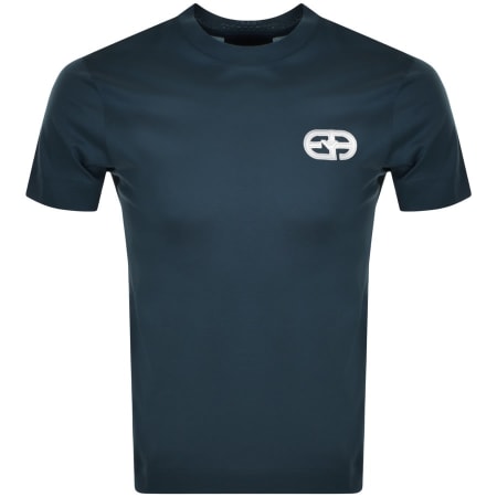 Product Image for Emporio Armani Crew Neck Logo T Shirt Blue