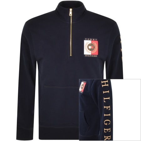 Product Image for Tommy Hilfiger Half Zip Icon Sweatshirt Navy