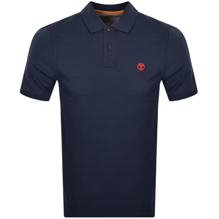 Product Image for Timberland Logo Short Sleeved Polo T Shirt Navy