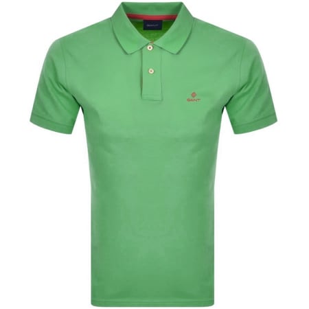 Product Image for Gant Contrast Collar Rugger Polo T Shirt Green