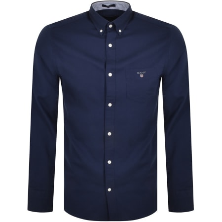 Product Image for Gant Textured Shield Long Sleeve Shirt Navy