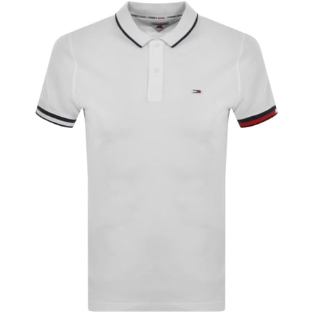 Product Image for Tommy Jeans Red Flag Polo Shirt White
