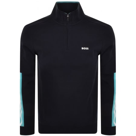 Product Image for BOSS Sweat 1 Half Zip Sweatshirt Navy