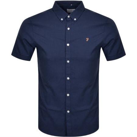 Product Image for Farah Vintage Brewer Slim Short Sleeve Shirt Navy