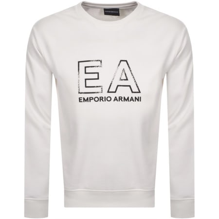 Product Image for Emporio Armani Crew Neck Logo Sweatshirt Cream
