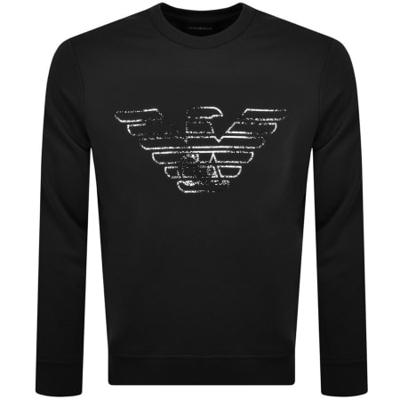 Product Image for Emporio Armani Crew Neck Logo Sweatshirt Black