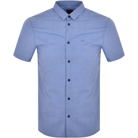 Product Image for Armani Exchange Short Sleeve Logo Shirt Blue