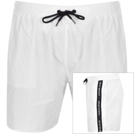 Product Image for Emporio Armani Logo Swim Shorts White