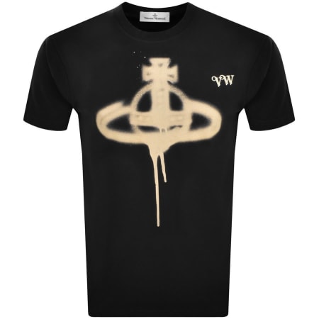 Product Image for Vivienne Westwood Spray Orb Logo T Shirt Black
