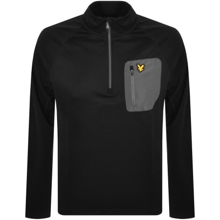 Product Image for Lyle And Scott Half Zip Long Sleeve T Shirt Black