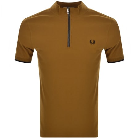 Product Image for Fred Perry Funnel Neck Polo T Shirt Brown