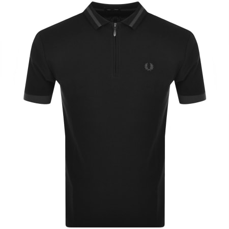 Product Image for Fred Perry Zip Neck Polo T Shirt Black