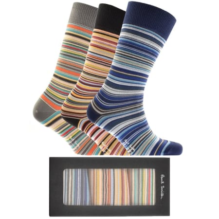 Product Image for Paul Smith Gift Set 3 Pack Stripe Socks Blue
