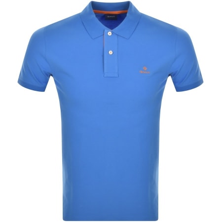 Product Image for Gant Contrast Collar Rugger Polo T Shirt Blue