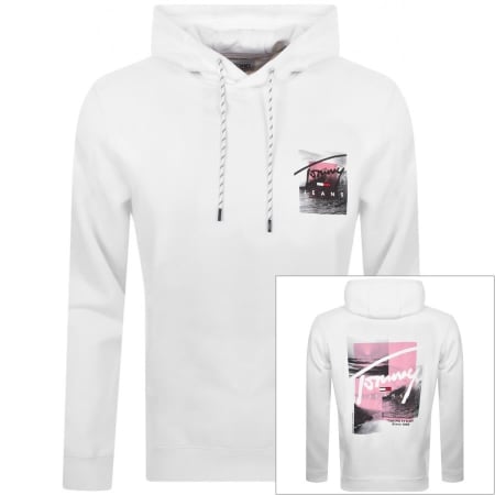 Product Image for Tommy Jeans Script Photo Hoodie White