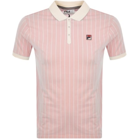 Product Image for Fila Vintage Pinstripe Polo T Shirt Pink