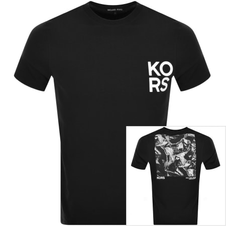 Product Image for Michael Kors Short Sleeve Material Sig T Shirt Bla