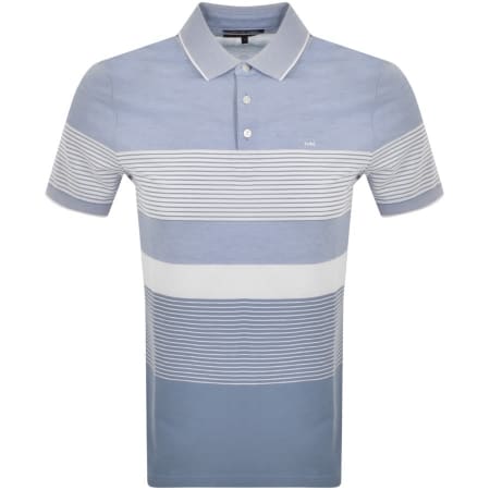 Product Image for Michael Kors Birdseye Stripe Polo T Shirt Blue