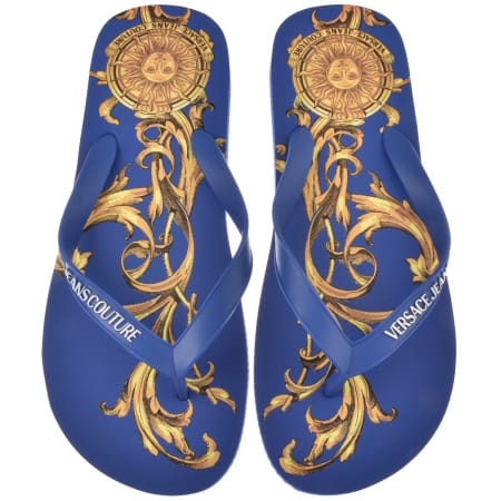 Product Image for Versace Jeans Couture Printed Flip Flops Blue