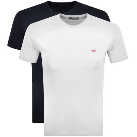 Product Image for Emporio Armani Lounge 2 Pack T Shirts White Navy