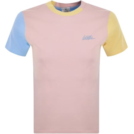 Product Image for Lacoste Live Crew Neck Colour Block T Shirt Pink