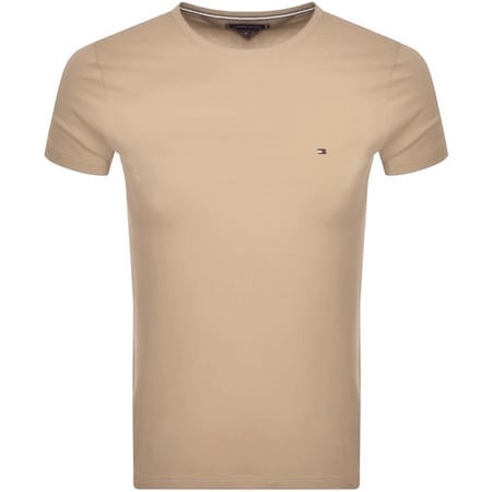 Product Image for Tommy Hilfiger Stretch Logo T Shirt Beige