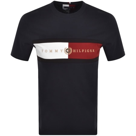 Product Image for Tommy Hilfiger Logo Flag T Shirt Navy