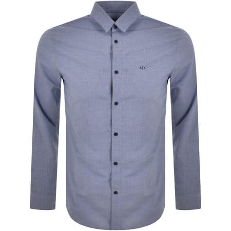 Product Image for Armani Exchange Long Sleeve Shirt Blue