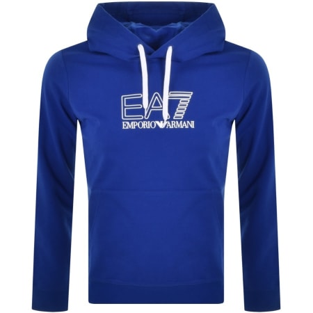 Product Image for EA7 Emporio Armani Logo Hoodie Blue