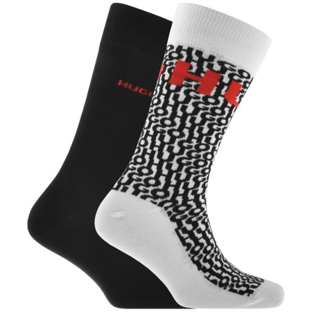 Product Image for HUGO 2 Pack Logo Socks White