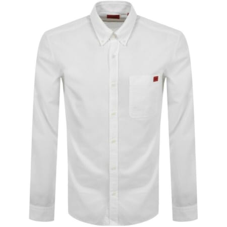 Product Image for HUGO Long Sleeved Evito Shirt White