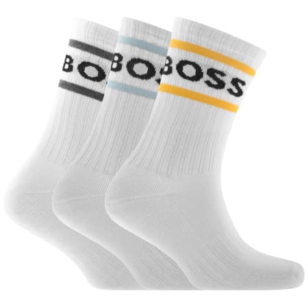 Product Image for BOSS Three Pack Crew Socks White