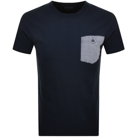 Product Image for Pretty Green Gingham Pocket T Shirt Navy