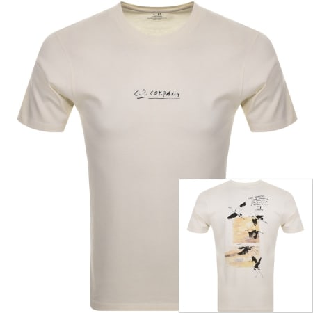Product Image for CP Company Logo T Shirt Cream