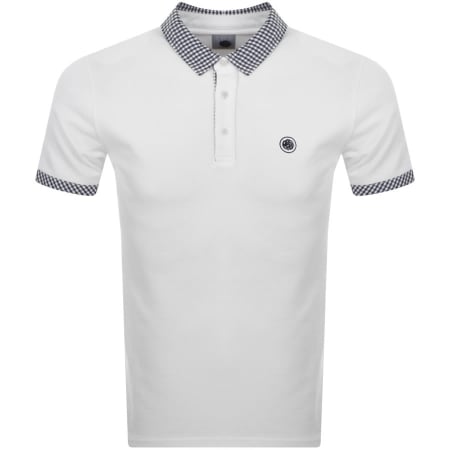 Product Image for Pretty Green Gingham Polo T Shirt White