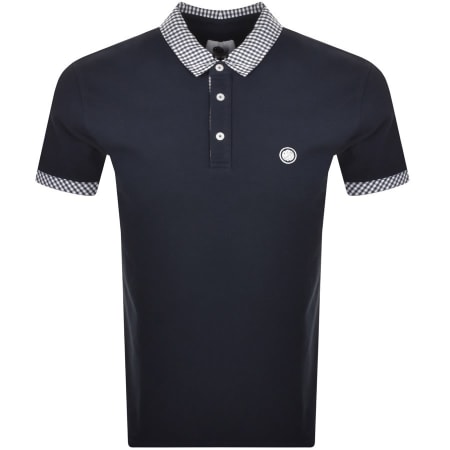 Product Image for Pretty Green Gingham Polo T Shirt Navy
